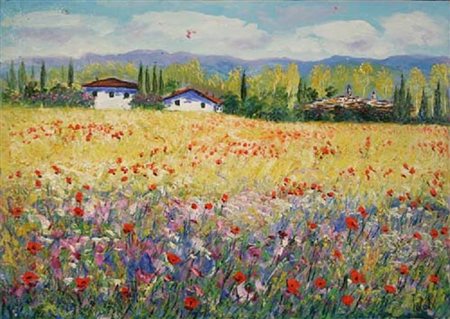 ANTONIO IALENTI Campobasso 12/07/1937 Campagna molisana, 2001 olio su tela...