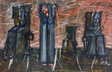 XANTE BATTAGLIA Gioia Tauro 12/10/1943 Arcaico, 1997 olio e tecnica mista su...