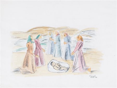 PIETRO MORANDO Alessandria 05/06/1889 - 24/09/1980 Natività, 1967 tecnica...