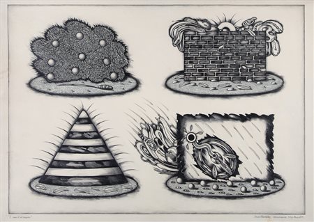 STUART BERKELEY Londra 1944 I saw it all happen, 1971 matita su carta cm....