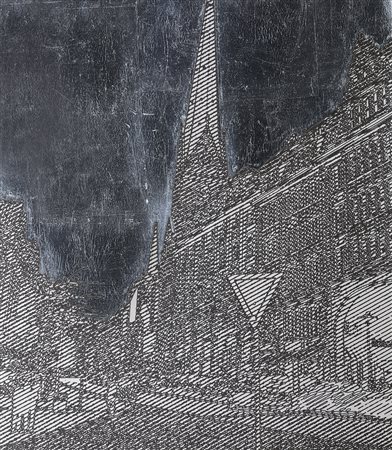 LEONIDA DE FILIPPI Milano 17/04/1969 Paesaggio urbano inkjet e foglia...