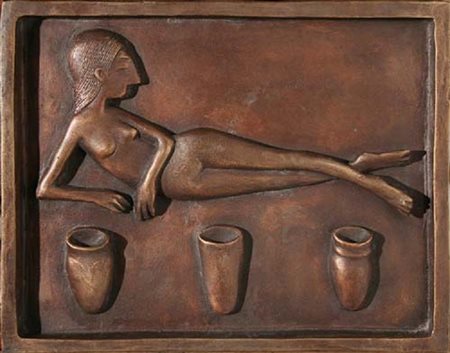 GIACOMO PIUSSI Udine 1967 Donna distesa scultura in bronzo cm. 36x45x5,5;...