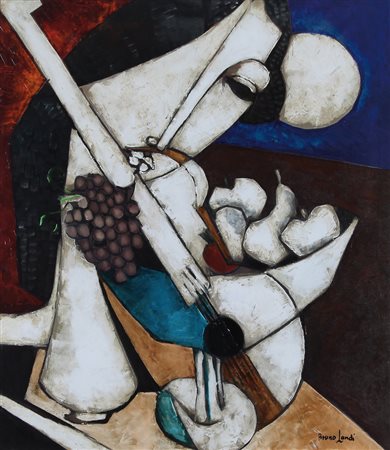BRUNO LANDI Roma 23/03/1941 La grande luna, 2004 olio su tela cm. 80x70,...