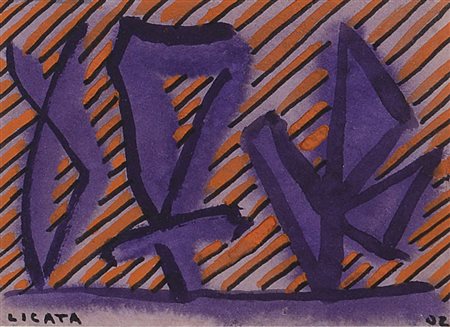 RICCARDO LICATA Torino 20/12/1929 Senza titolo, 2002 tecnica mista su carta...