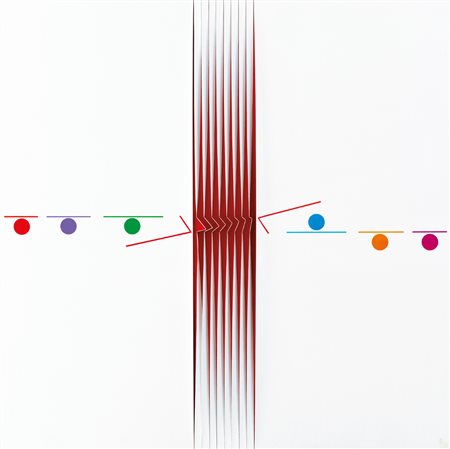 ALBERTO BIASI Padova 02/06/1937 Senza titolo, 1990 lamelle, tela e acrilico...