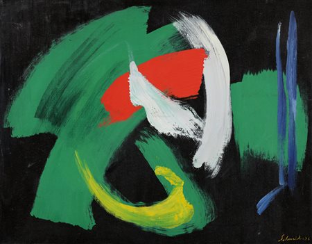 GERARD SCHNEIDER Saint Croix 1896 - Parigi 1986 Senza titolo, 1976 olio su...