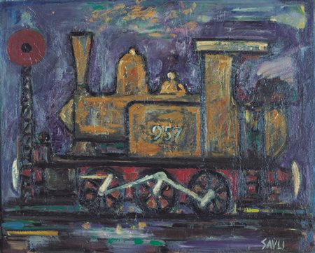PIERO GAULI Milano 06/06/1916 - Milano 04/01/2012 Vecchia locomotiva, 1957...