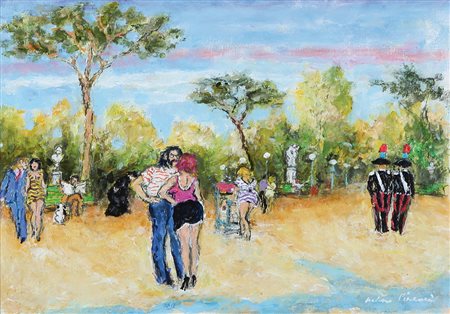 WALTER PIACESI Ascoli Piceno 18/09/1929 Giardino pubblico, 2011 olio su...