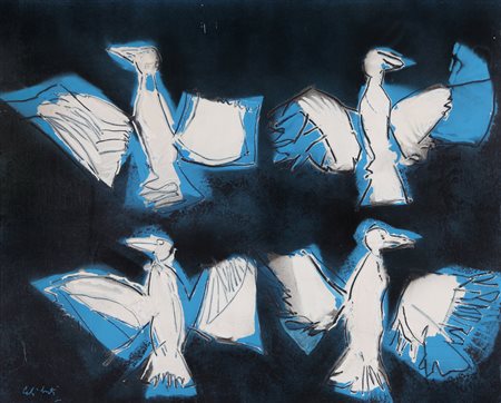 GIORGIO CELIBERTI Udine 19/11/1929 Visione multipla tecnica mista su tela cm....