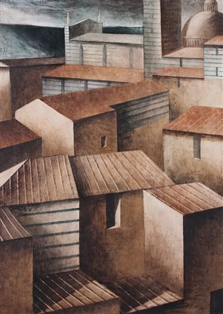 MARCELLO SCUFFI Tizzana (Pt) 1948 Siena, 1996 olio su tela cm. 70x50, firma,...