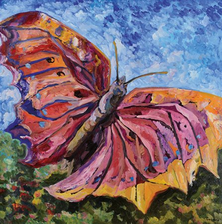 SAVERIO TERRUSO Monreale (Pa) 11/01/1939 - Milano 03/03/2003 Farfalla olio su...