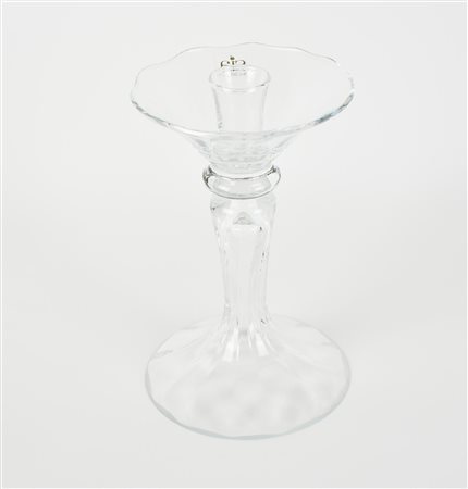 CANDELIERE IN VETRO etichetta SIA Collection alt. cm 24