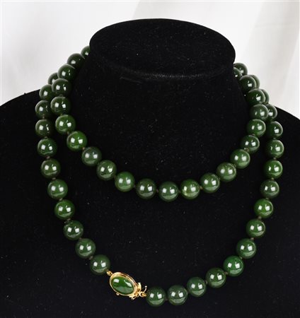 COLLANA IN PIETRE DURE con fermezza in argento dorato lunghezza 80 cm peso g...