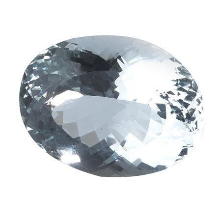 ACQUAMARINA CT 27.22 di forma ovale, taglio composito mm 22,95x17,75x12,42