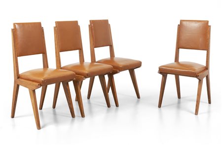 AUGUSTO ROMANO<br>Quattro sedie, 1949. <br>Legno 