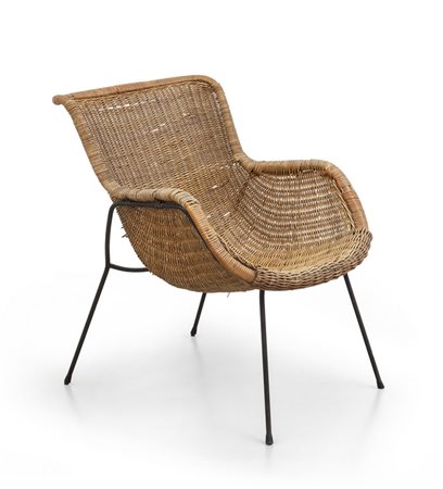 UNA POLTRONCINA, anni '50. <br>Tondino di acciaio 