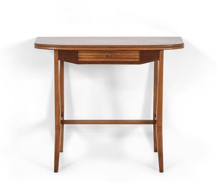 UNA CONSOLE, anni '50. <br>Legno di mogano, legno 