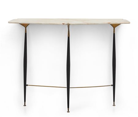 UNA CONSOLE, anni '50. <br>Acciaio verniciato, 