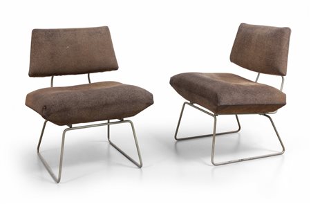 DUE POLTRONCINE, anni '60. <br>Tondino di acciaio 