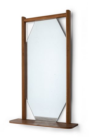 UNO SPECCHIO DA PARETE, anni '60. <br>Legno di 