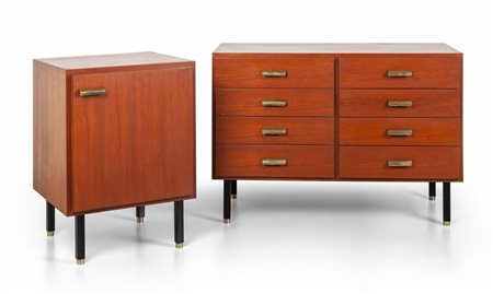 UNA CASSETTIERA E UN PICCOLO CONTENITORE, anni 