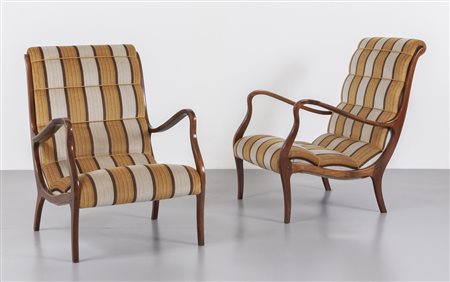 EZIO LONGHI <br>Due poltrone per ELAM, anni '60. 