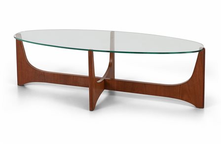 UN TAVOLINO, anni '60. <br>Legno di teak, 