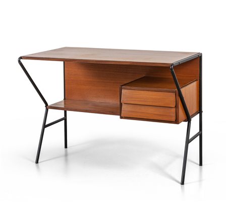 UNO SCRITTOIO, anni '60. <br>Acciaio verniciato, 