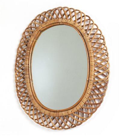 UNO SPECCHIO DA PARETE, anni '60. <br>Giunco, 