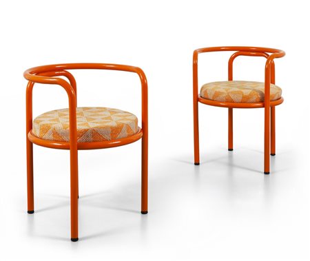 GAE AULENTI <br>Due poltroncine 'Locus Solus' per 