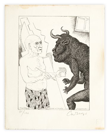 BRUNO CARUSO (1927-2018) - Dialogo di Picasso con il Minotauro