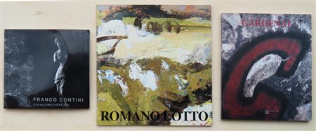 ARTISTI ITALIANI CON DEDICA, FIRMA O DISEGNO (ROMANO LOTTO, FRANCO CONTINI, LUIGI GARDENAL) – Lotto unico di 3 cataloghi