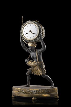 ANONIMO
Pendola con soggetto "Au Sauvage" in bronzo dorato e patinato.
La scena