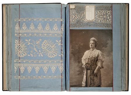 Libro di documenti tessili contenente un archivio di campioni di pizzi antichi
