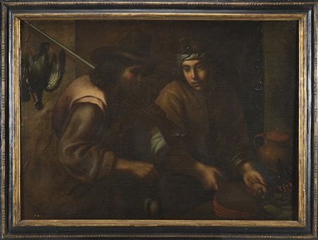 Giuseppe Romani Il ritorno dalla caccia
Olio su tela, cm 97x134,5
In cornice (di