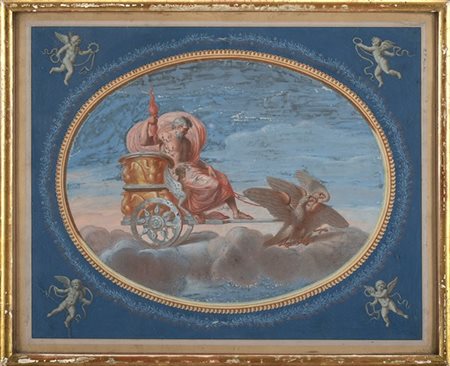 Michelangelo Maestri (attr.) Gruppo di sette tempere su carta raffiguranti divin