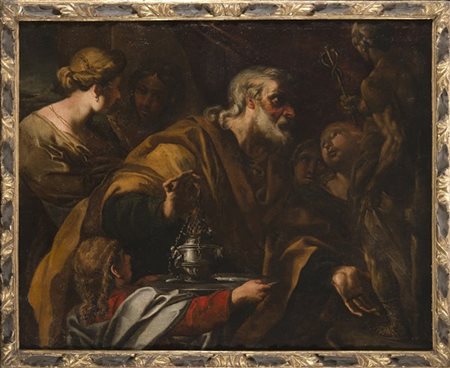 Filippo Abbiati Salomone sacrifica agli idoli
Olio su tela, cm 117x146
In cornic