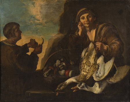 Giacomo Francesco Cipper Il venditore di selvaggina
Olio su tela, cm 90x115
(dif