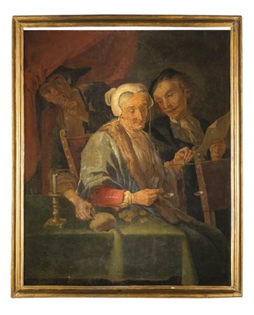 Giacomo Francesco Cipper La truffa
Olio su tela, cm 117x92,5
In cornice (difetti