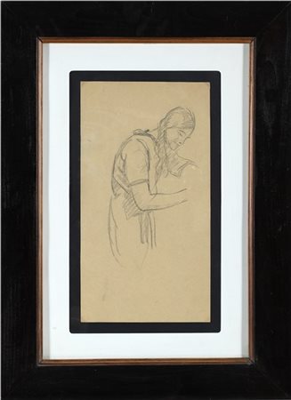 Marcello Dudovich Ragazza di profilo verso destra
Matita su carta, mm 372x202 ci