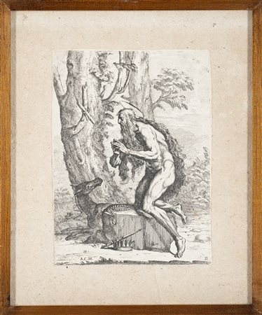 Marcantonio Bellavia Santo eremita
Acquaforte nello stato finale con l'aggiunta