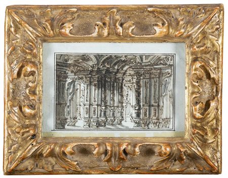 Scuola del secolo XVIII

Studio di scenografia, atrio con colonne
Penna e inchi