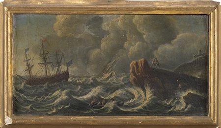 Matthieu Van Plattenberg (attr.)

Velieri nella tempesta
Olio su tela, cm 19,5x3