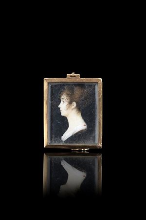Charles Guillaume Alexandre Bourgeois (attr.) "Ritratto di dama di profilo" mini