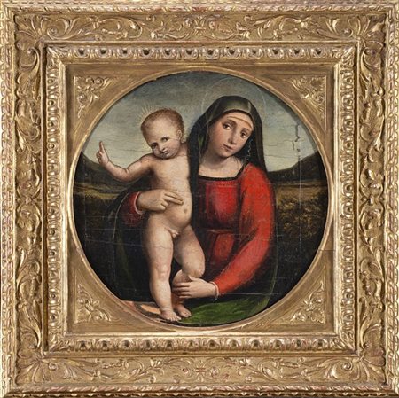 Seguace di Francesco Francia, fine del secolo XVIII - inizio XIX

Madonna con B