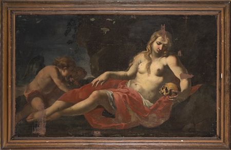 Filippo Abbiati Maddalena penitente
Olio su tela, cm 107x175
In cornice coeva (d