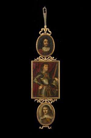 Lotto composto da tre miniature montate in un'unica cornice:

Scuola del secolo