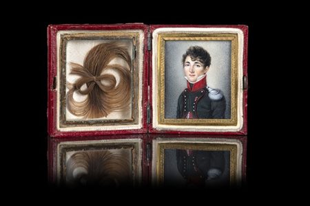 Maestro francese, inizio secolo XIX "Ritratto di ufficiale dell'ordine della Le