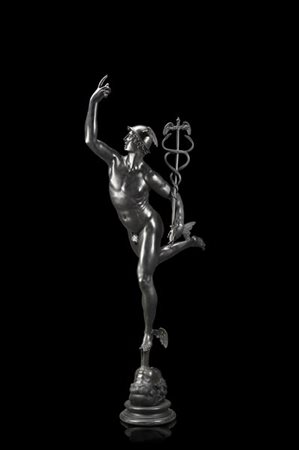 Artista della fine del secolo XIX da Giambologna "Mercurio volante" scultura in