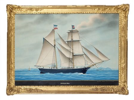 Domenico Gavarrone Gruppo di quattro gouaches raffiguranti velieri. Titolate, fi